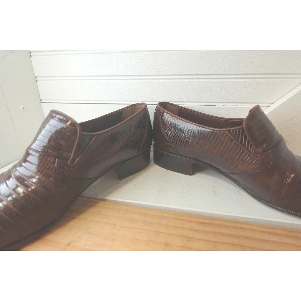 Vintage Steve Gordon's Leather Oxford Loafer Shoes Men's 7 1/2 Women's 9 Lizard